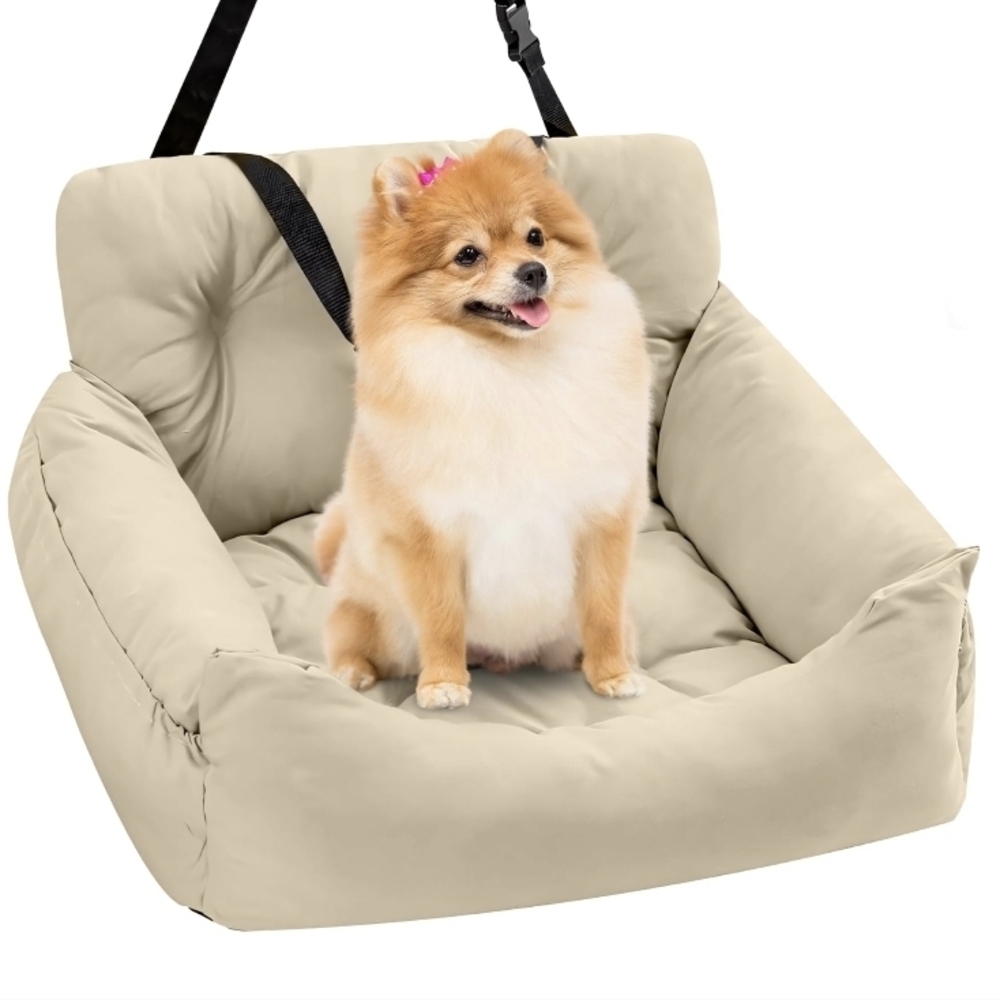 Travel Pet Bed Seat For Small Dogs And Cats Light Beige